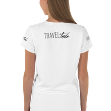 Load image into Gallery viewer, Traveltude All-Over Print Crop Tee