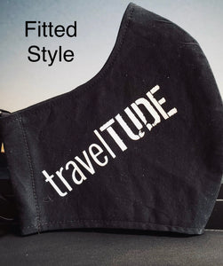 Traveltude Face Coving for Men with Distressed Logo